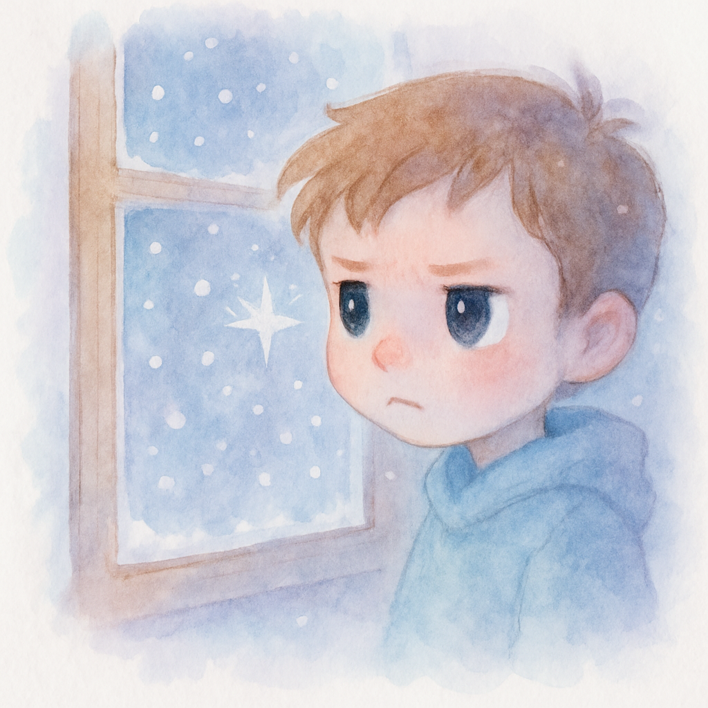 카이의 눈에 얼음 조각이 들어가는 순간